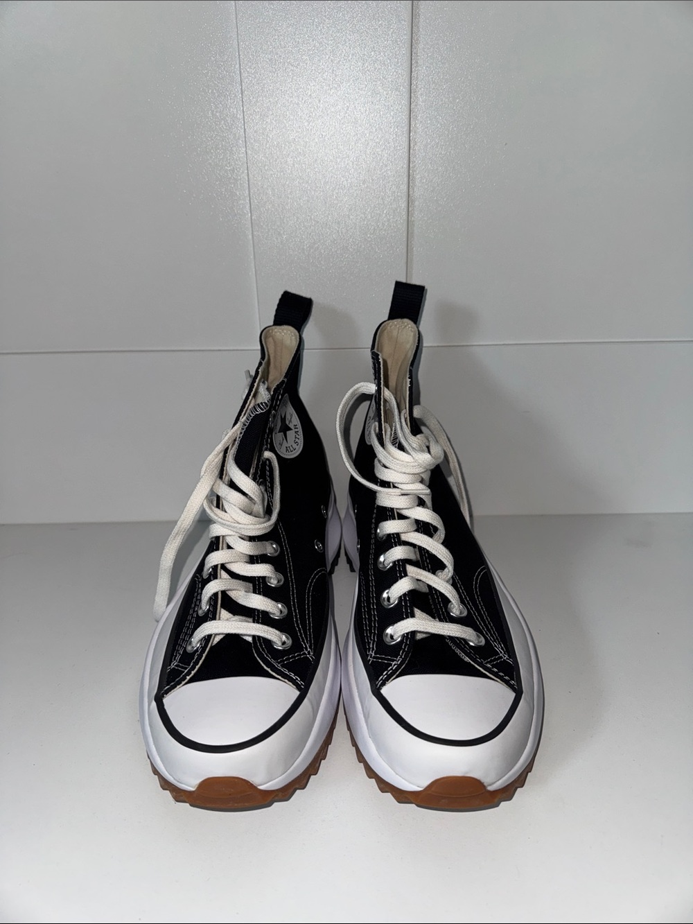 Converse Black and White High-Top Platform Sneakers